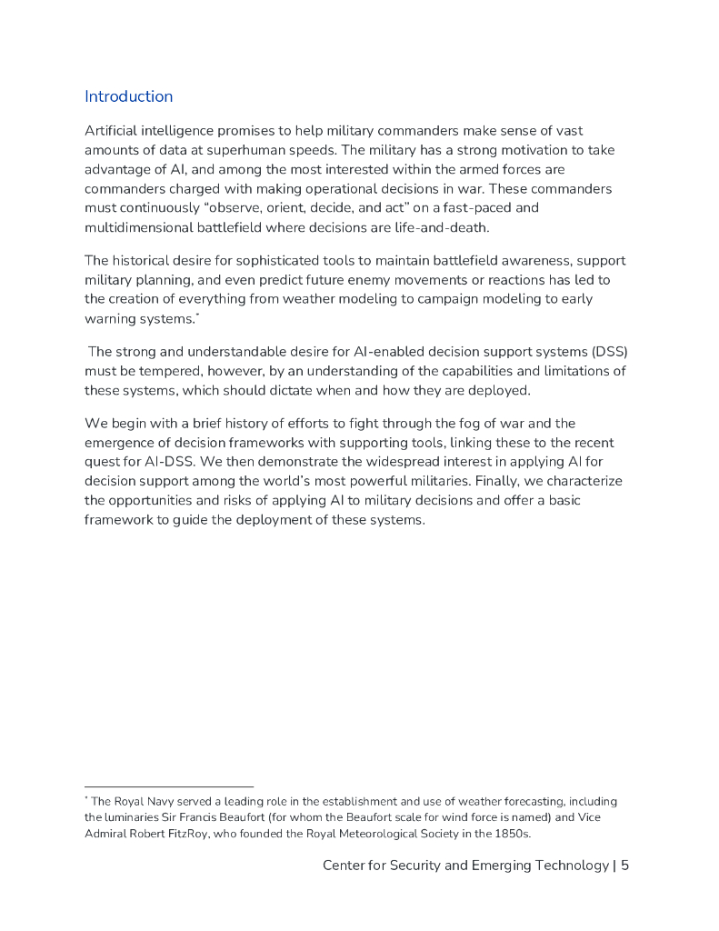 CSET：2025年军事决策的人工智能-利用优势并避免风险报告（英文版）_第6页