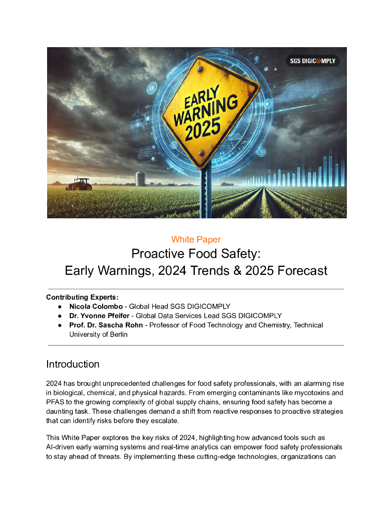 SGS：主动防控型食品安全白皮书：2024年关键风险解析与2025年技术趋势展望（英文版）