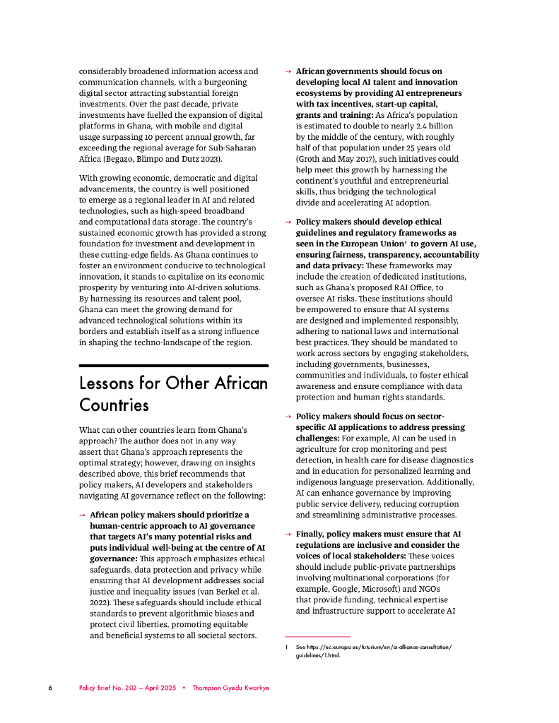加拿大国际治理创新中心CIGI：2025年加纳的人工智能治理之路及其对非洲的影响报告（英文版）_第6页