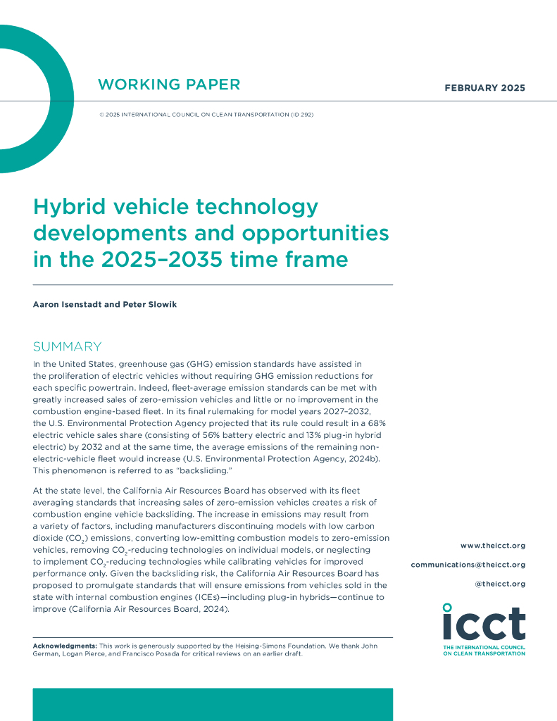 ICCT：2025-2035年混合动力汽车技术发展与机遇研究报告（英文版）