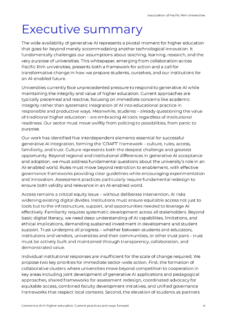环太平洋大学联盟：2025年高等教育中的生成式人工智能白皮书：现行做法与未来道路（英文版）_第6页