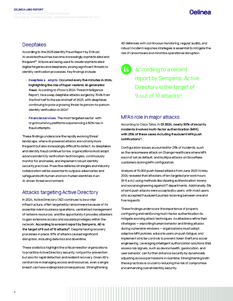 Delinea：2025年网络安全与人工智能威胁态势报告：见解、策略及挑战（英文版）_第7页