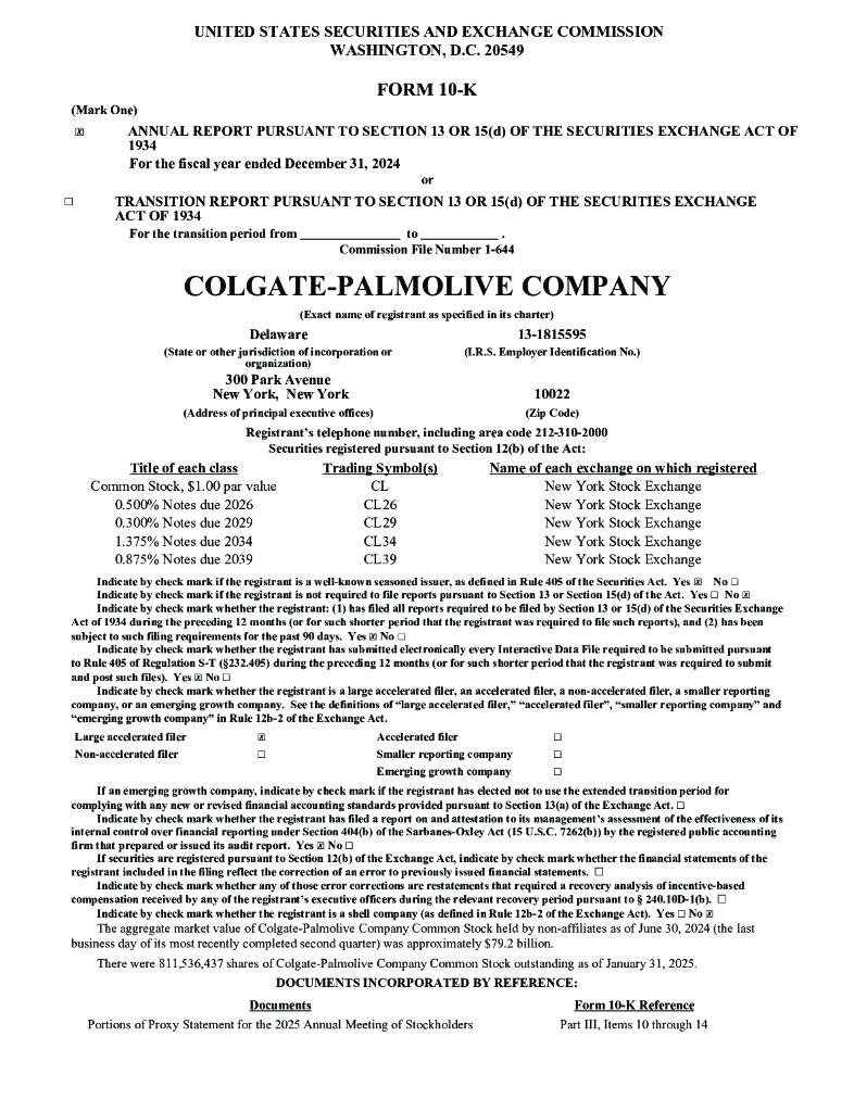 高露洁Colgate-Palmolive Co：2024年年度报告（英文版）_第7页