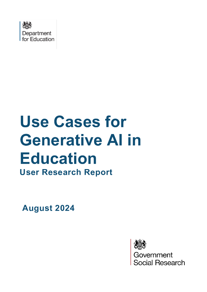 英国教育部：2024年教育中领域生成式AI用例研究报告（英文版）