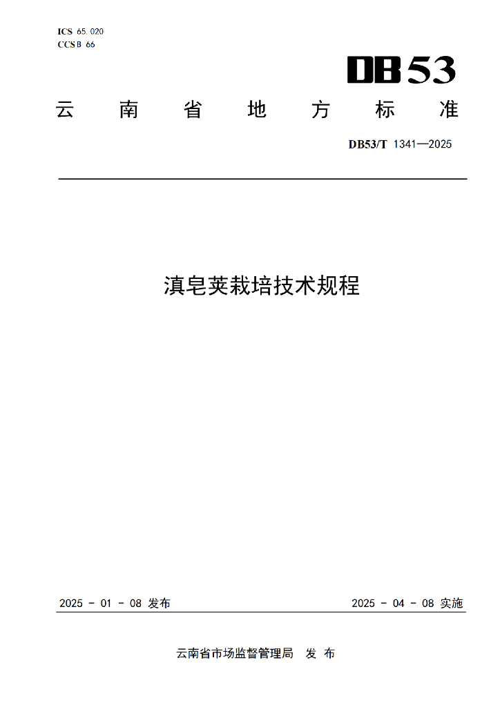 DB53/T 1341-2025 滇皂荚栽培技术规程