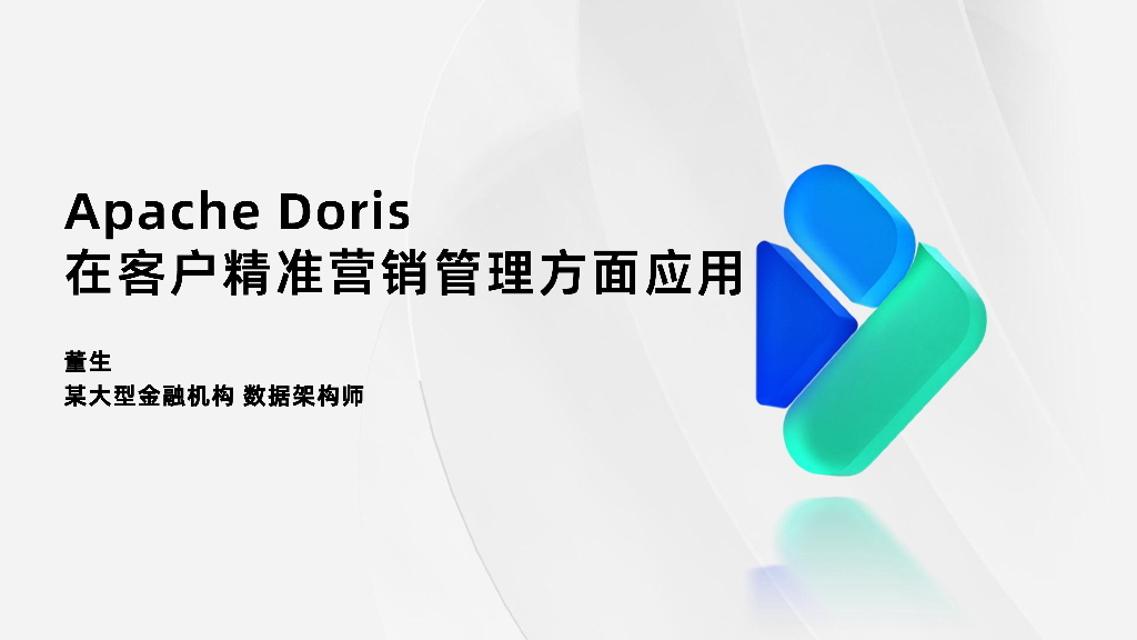 董生：ApacheDoris在客户精准营销管理方面的应用