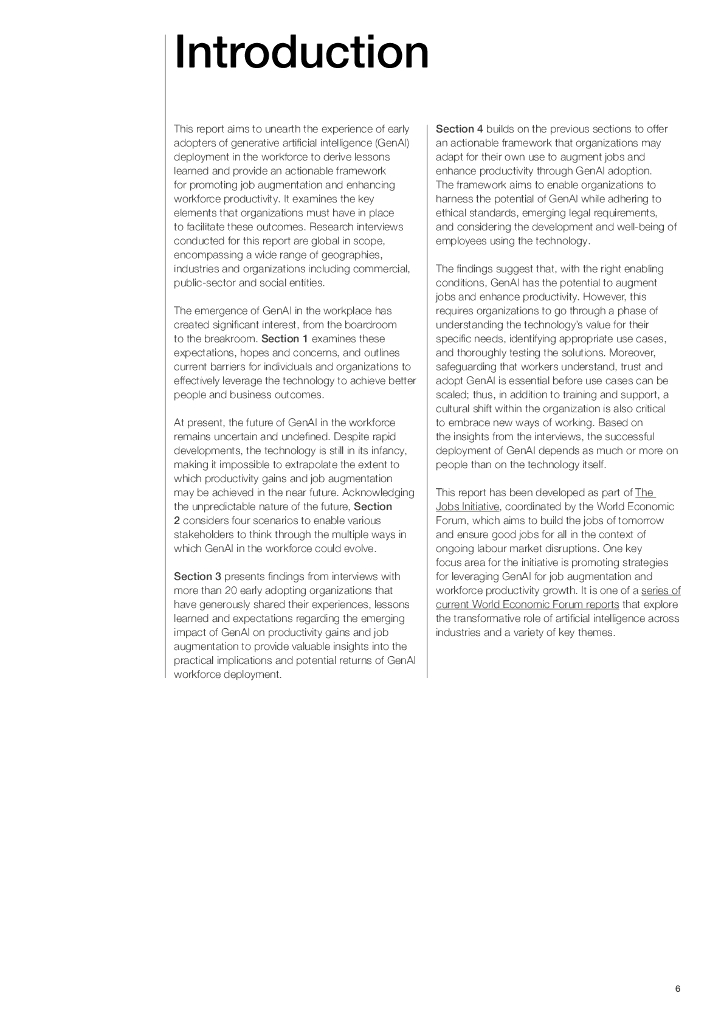 WEF&ampamp PwC：2024年利用生成式人工智能赋能岗位并提高劳动力生产力：情景分析、案例研究和行动框架报告（英文版）_第6页