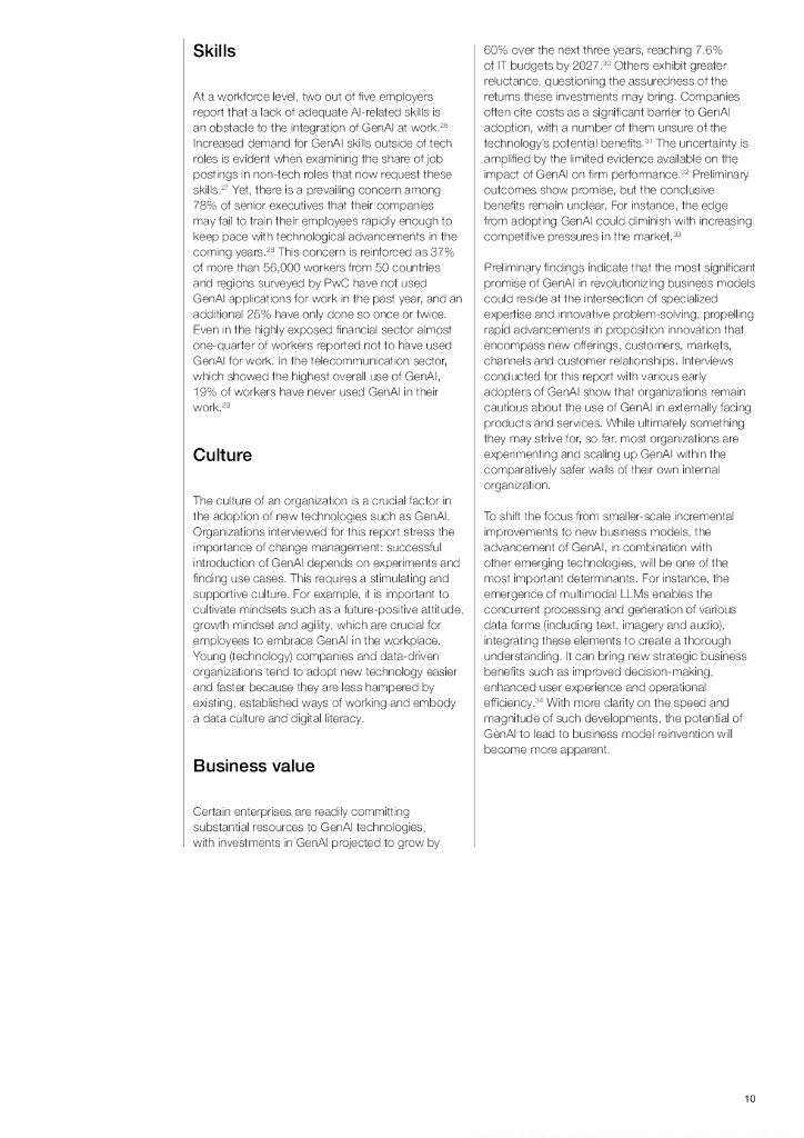 WEF&ampamp PwC：2024年利用生成式人工智能赋能岗位并提高劳动力生产力：情景分析、案例研究和行动框架报告（英文版）_第10页