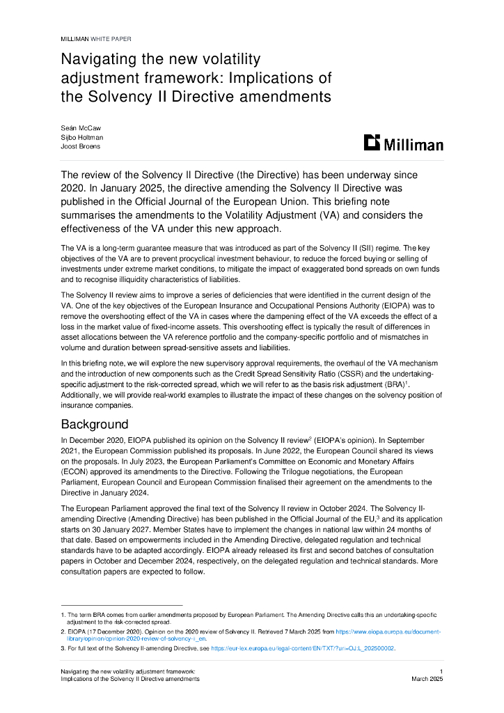 Milliman：2025年在新波动性调整框架下导航白皮书（英文版）