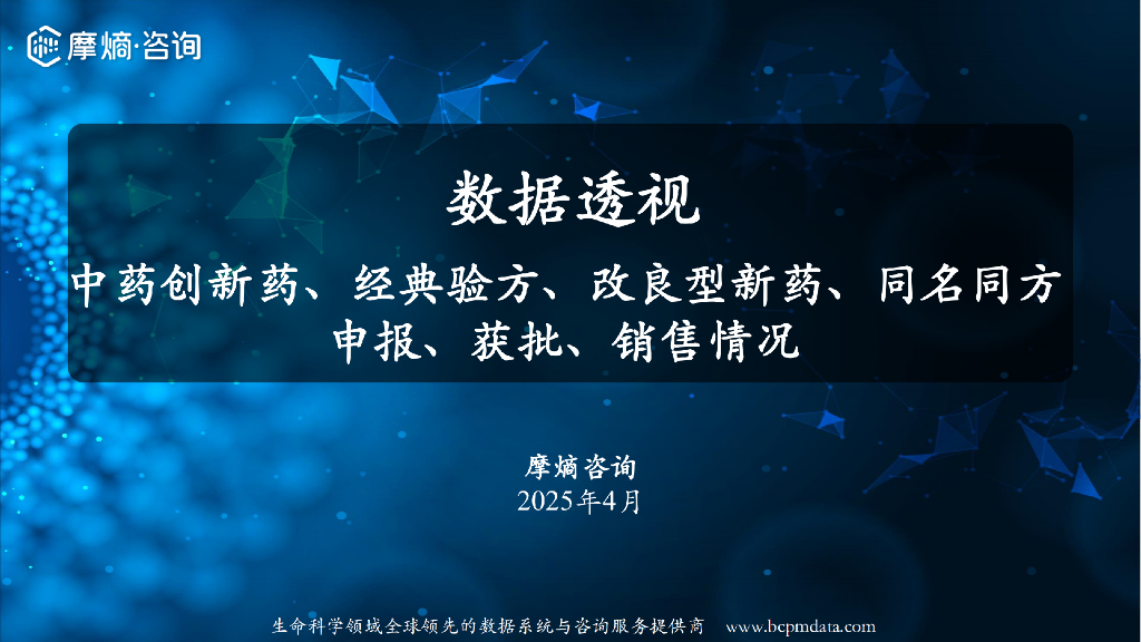 摩熵咨询：2025年数据透视报告-中药创新药、经典验方、改良型新药、同名同方申报、获批、销售情况