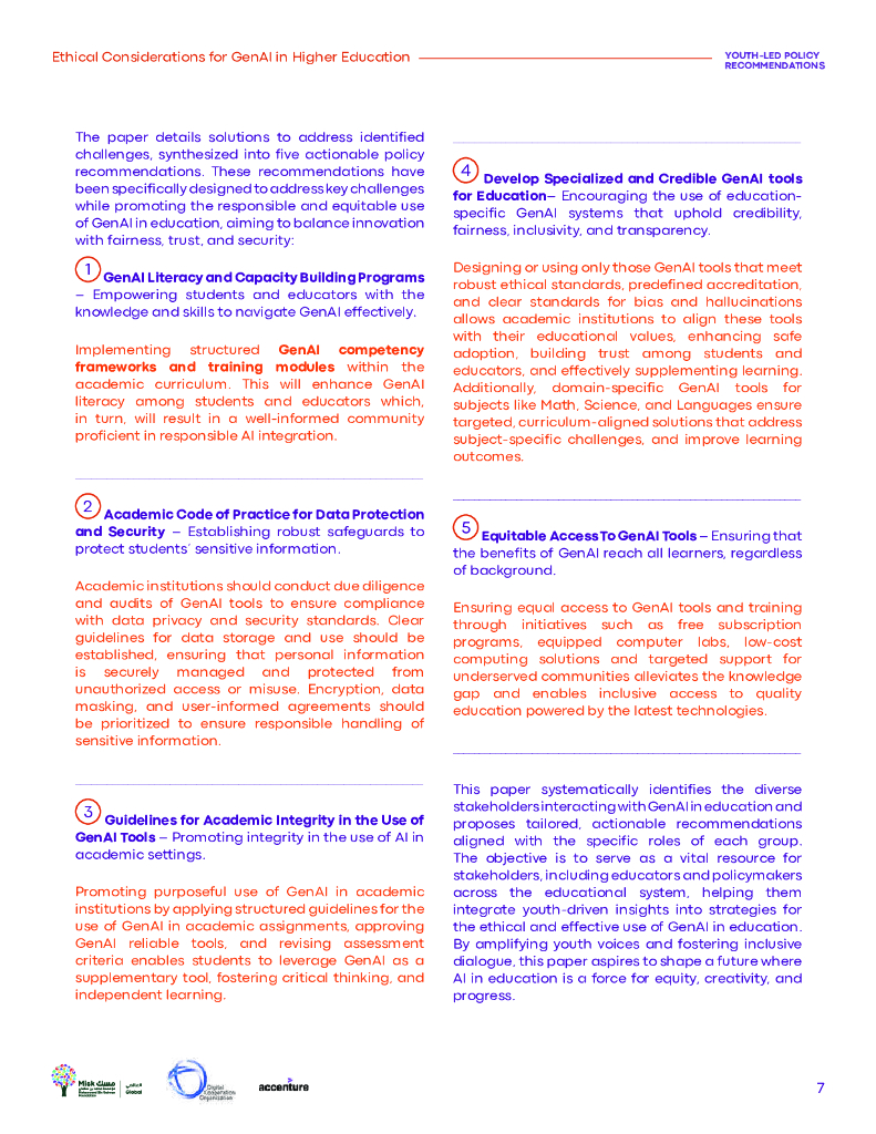 DCO数字合作组织：2025年塑造未来的青年：高等教育中通用人工智能的伦理考虑报告（英文版）_第7页