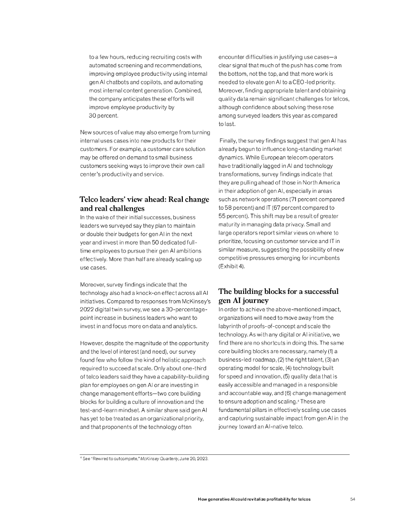 麦肯锡：2024年生成式人工智能如何重振电信公司的盈利能力研究报告（英文版）_第6页