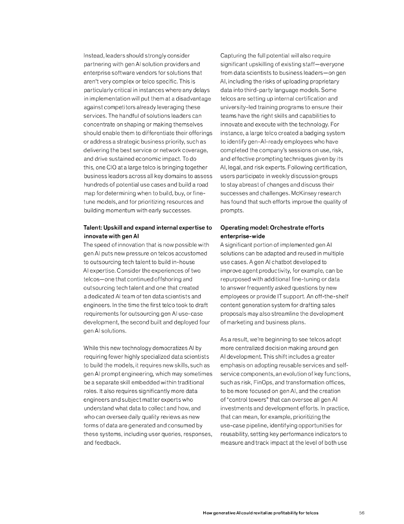 麦肯锡：2024年生成式人工智能如何重振电信公司的盈利能力研究报告（英文版）_第8页