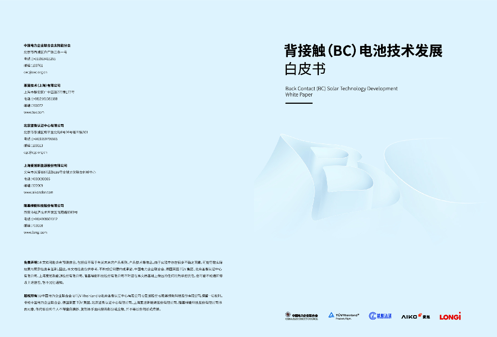 中国电力企业联合会&隆基绿能：2025年背接触（BC）电池技术发展白皮书