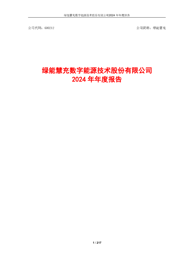 600212-绿能慧充：绿能慧充2024年年度报告