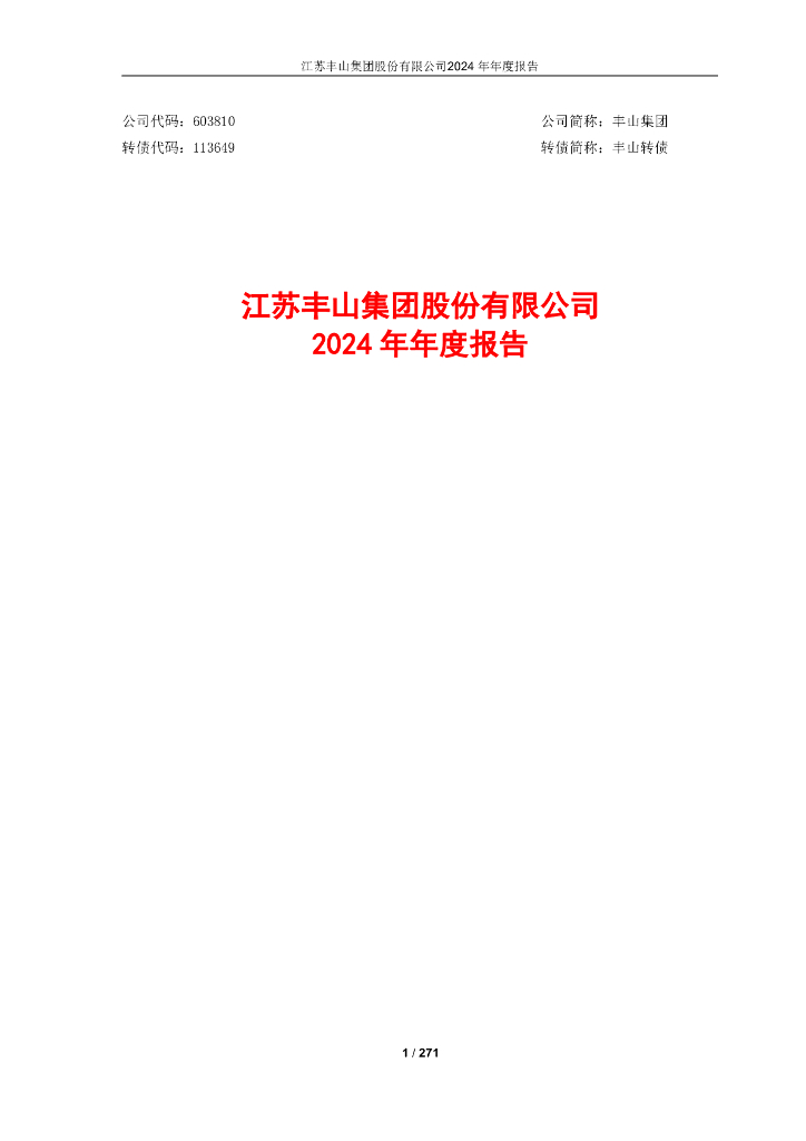 113649-丰山集团：2024年年度报告