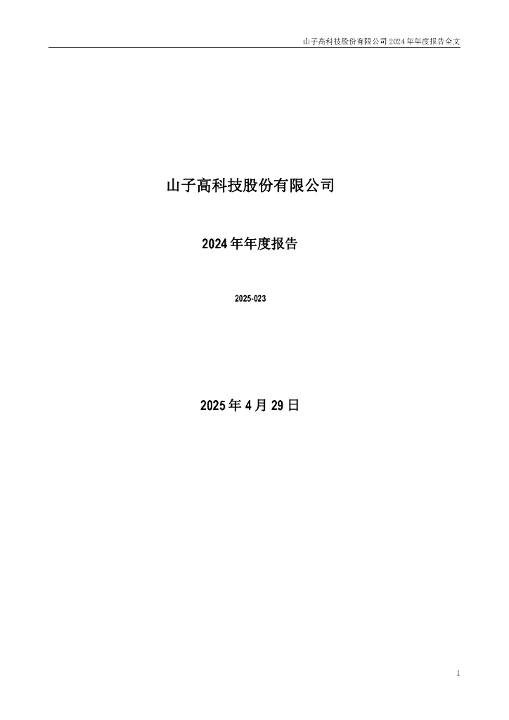 000981-山子高科：2024年年度报告