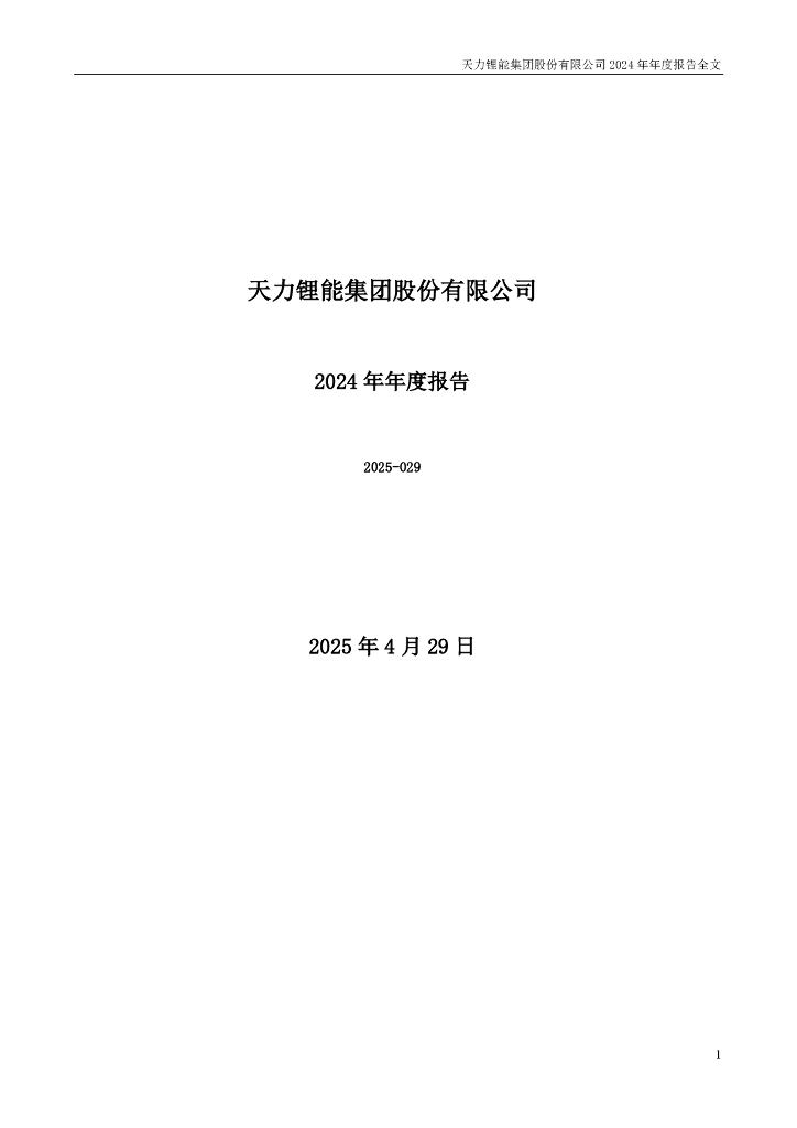 301152-天力锂能：2024年年度报告