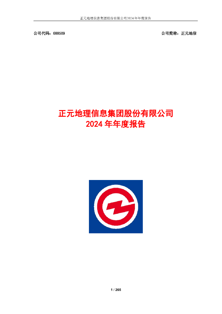 688509-正元地信：正元地信2024年年度报告