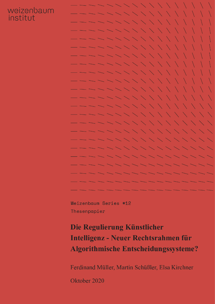 Weizenbaum Institute：人工智能的监管-新的算法决策系统法律框架？（英文版）