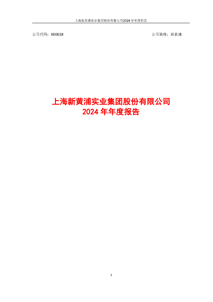 600638-新黄浦：新黄浦2024年年度报告