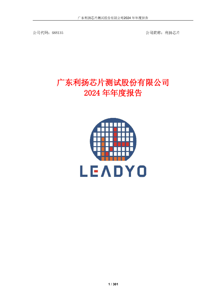 688135-利扬芯片：2024年年度报告