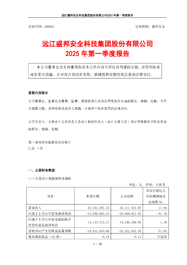 688651-盛邦安全：2025年第一季度报告