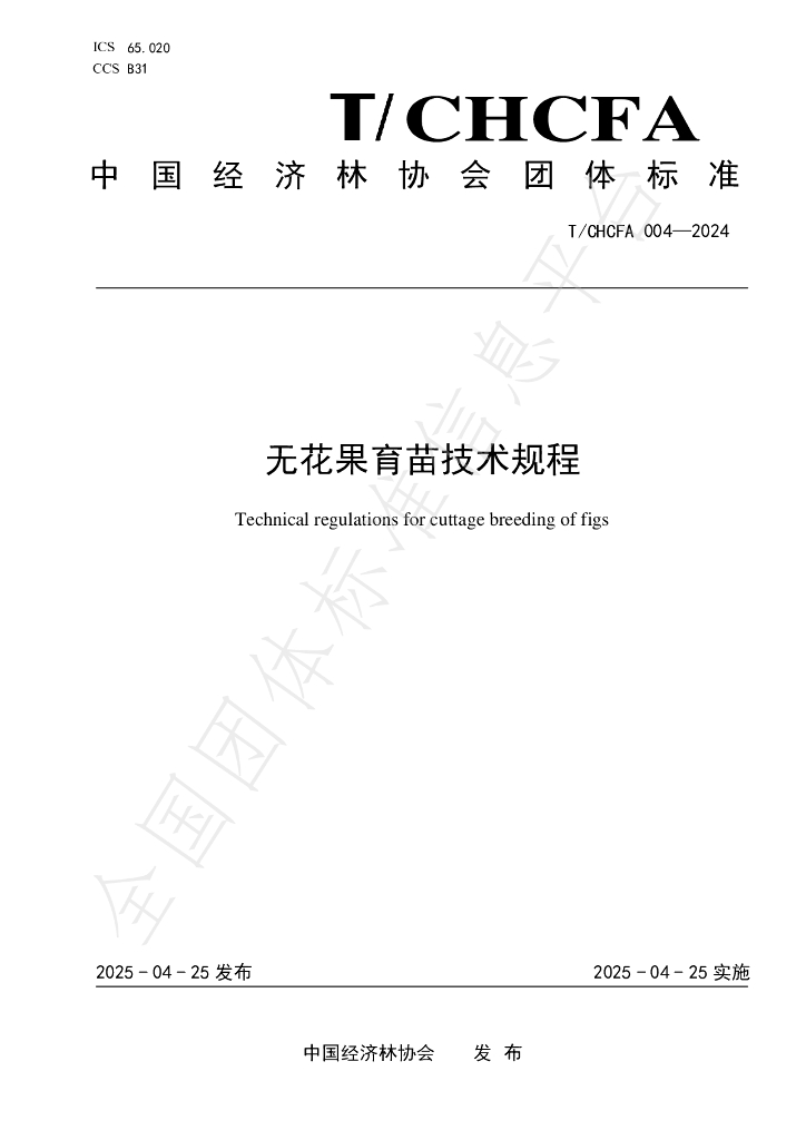 T/CHCFA 004-2024 无花果育苗技术规程
