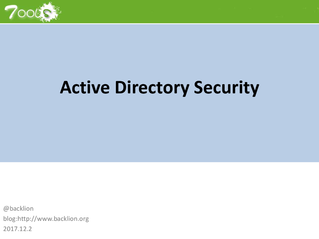 Active Directory Security