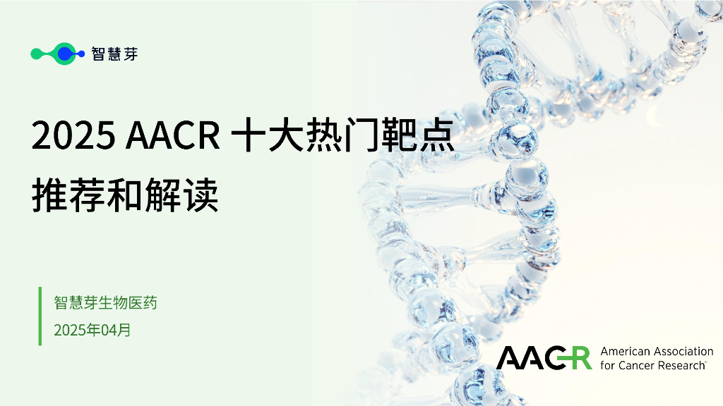 智慧芽：2025年AACR十大热门靶点推荐和解读报告海报