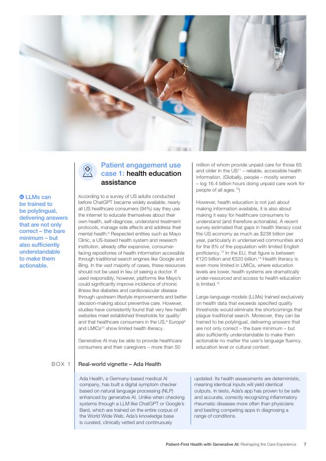 世界经济论坛：2024年以患者为中心的健康与生成式人工智能：重塑护理体验白皮书（英文版）_第7页