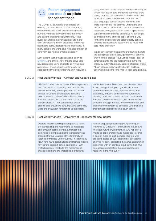 世界经济论坛：2024年以患者为中心的健康与生成式人工智能：重塑护理体验白皮书（英文版）_第8页