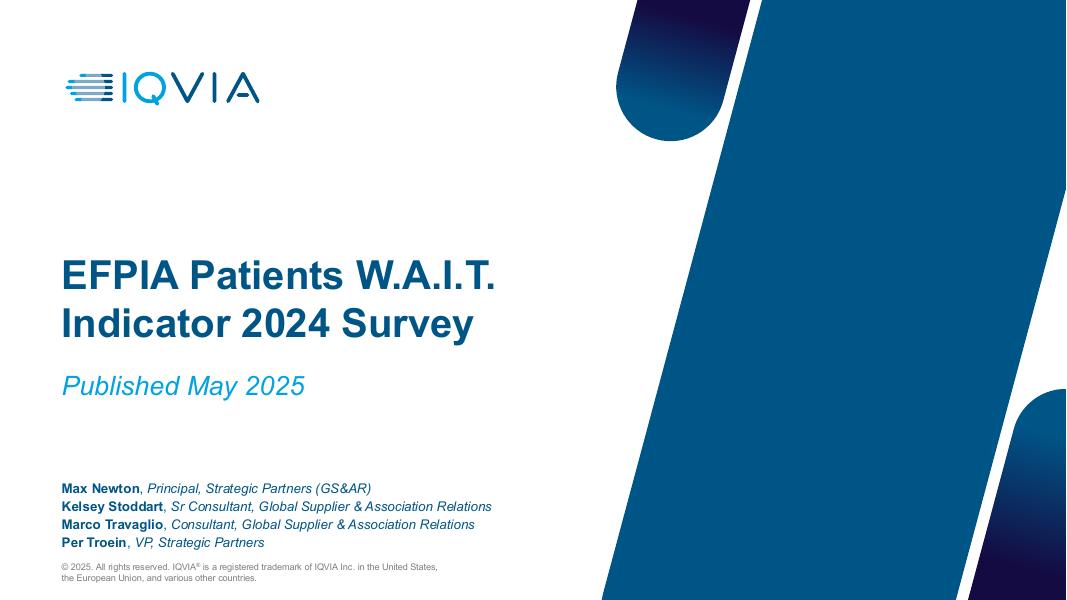 IQVIA艾昆纬：2024年EFPIA患者W.A.1.T.指标调查报告（英文版）