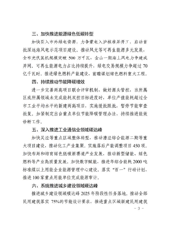 上海市2025年碳达峰碳中和及节能减排重点工作安排_第2页