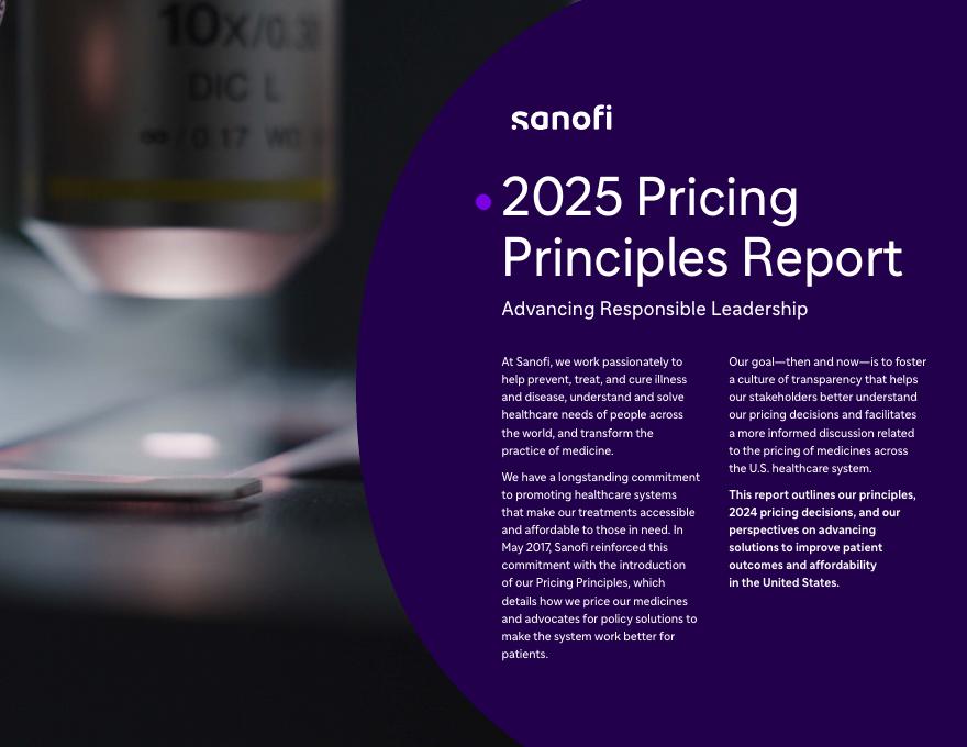 赛诺菲Sanofi：2025年美国处方药定价原则报告（英文版）海报