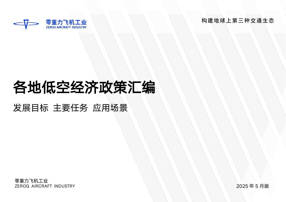 零重力飞机工业：2025年各省市低空政策汇编（发展目标、主要任务、应用场景）海报