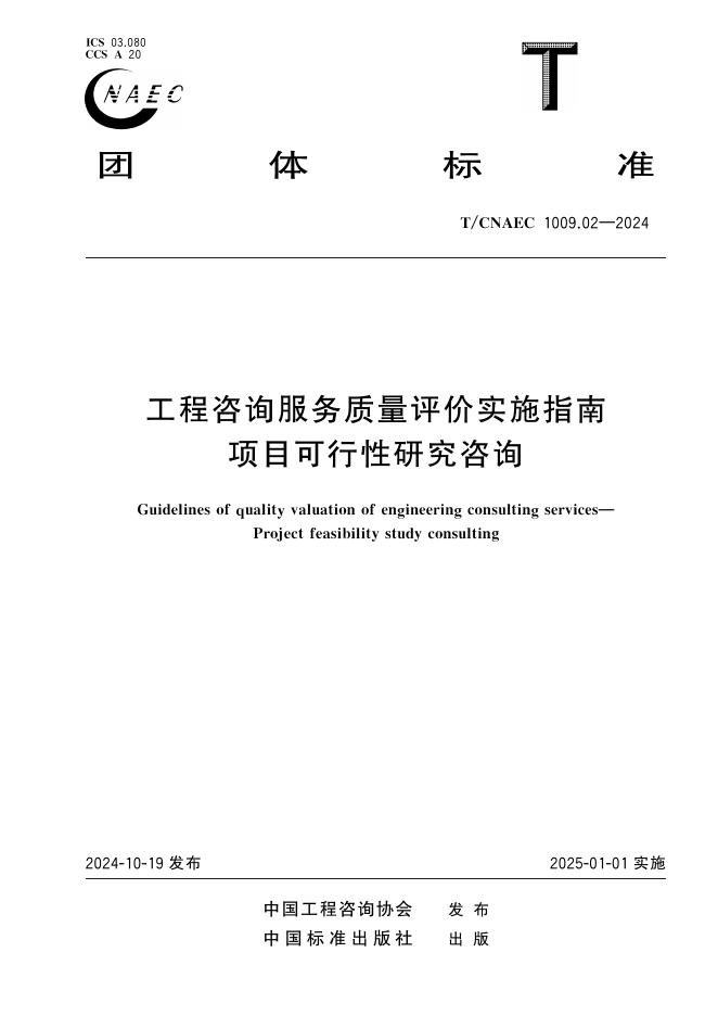 T/CNAEC 1009.02-2024 工程咨询服务质量评价实施指南 项目可行性研究咨询