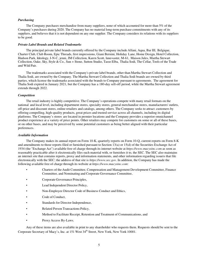梅西百货Macys,Inc.（M）2020年年度报告（英文版）_第10页
