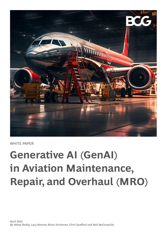 BCG波士顿咨询：2024年航空MRO（维护、修理和大修）中生成式AI的应用白皮书（英文版）海报