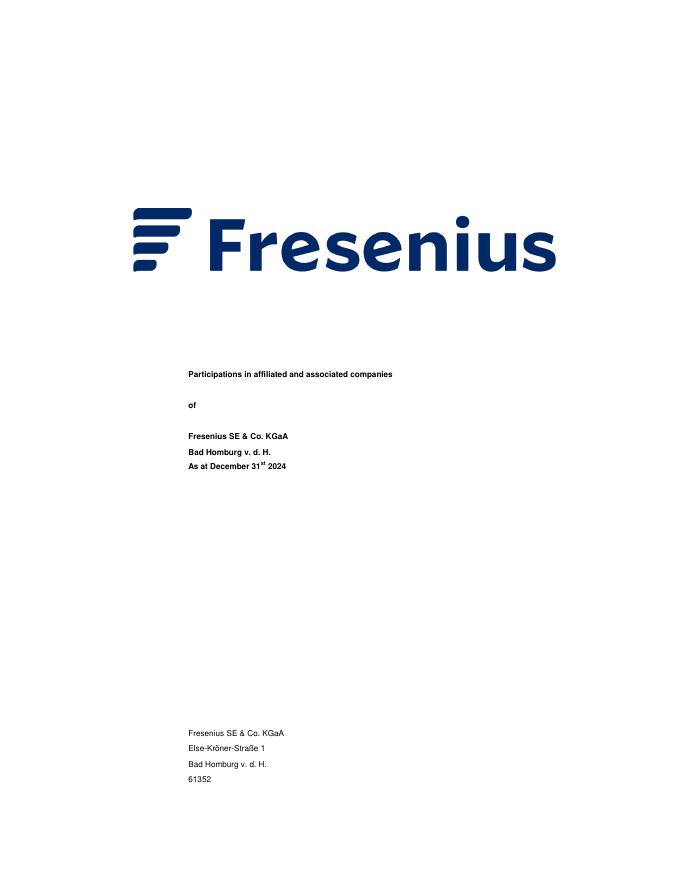 费森尤斯Fresenius（FMS）2024年参股关联公司及联营公司情况报告（英文版）