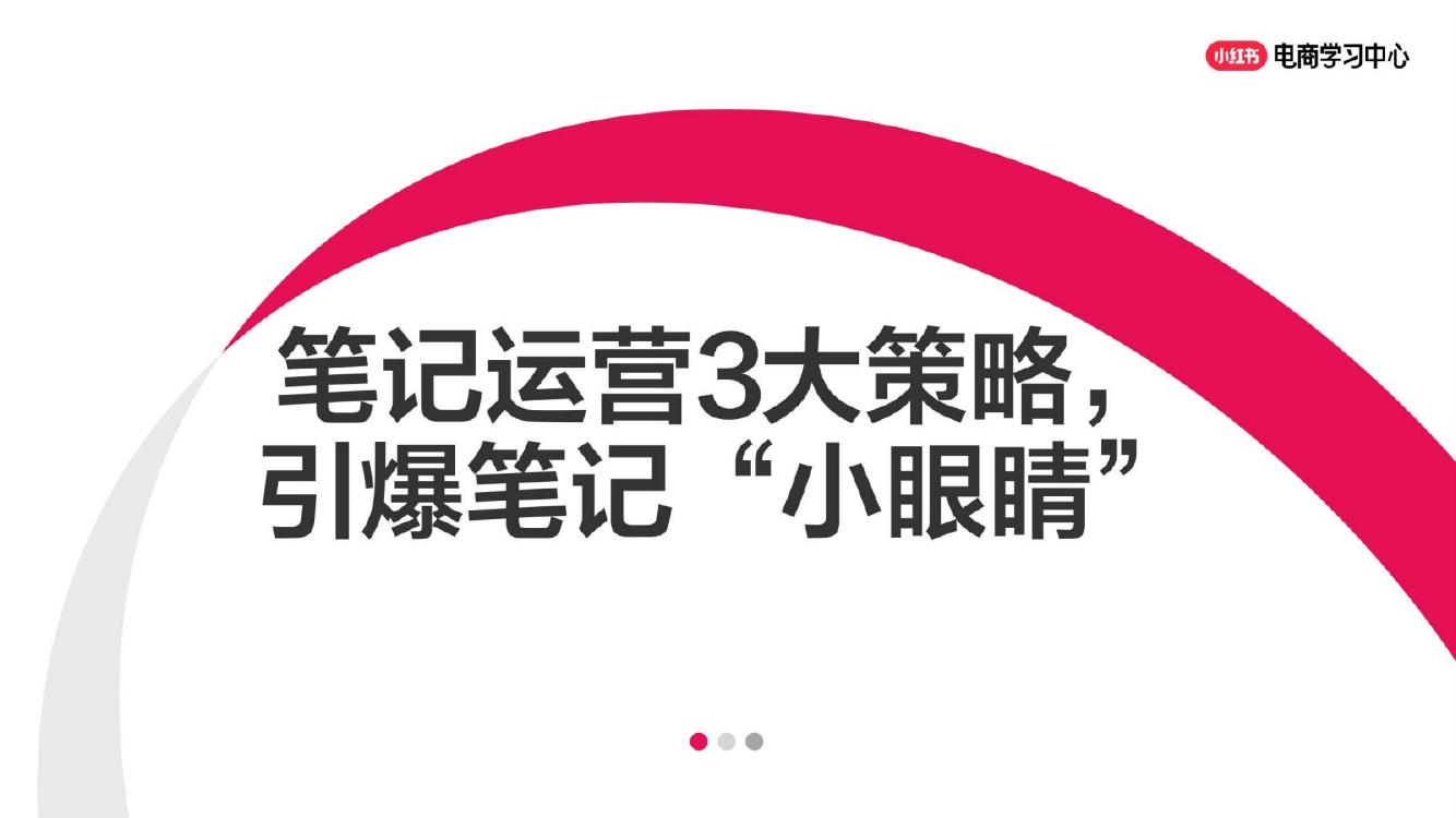 小红书：笔记运营3大策略，引爆商品笔记“小眼睛”海报