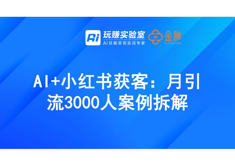 金脉：2025年AI+小红书获客：月引流3000人案例拆解报告
