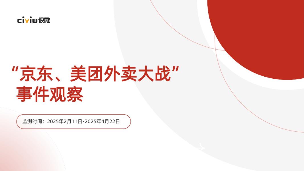 识微科技：2025年京东、美团外卖大战舆情分析报告海报