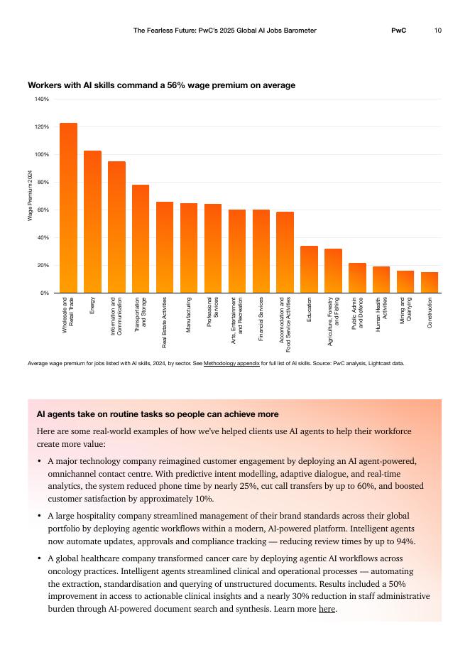 普华永道：2025年全球人工智能就业晴雨表：无惧未来AI重塑人类价值 （英文版）_第10页
