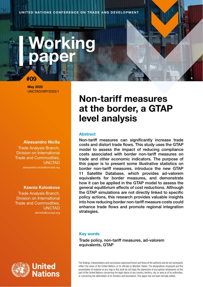 联合国贸易发展委员会：2025年边境非关税措施，GTAP层面分析报告（英文版）
