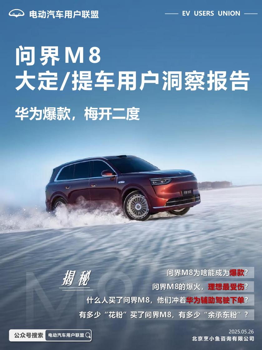 电动汽车用户联盟：2025年问界M8大定、提车用户洞察报告海报