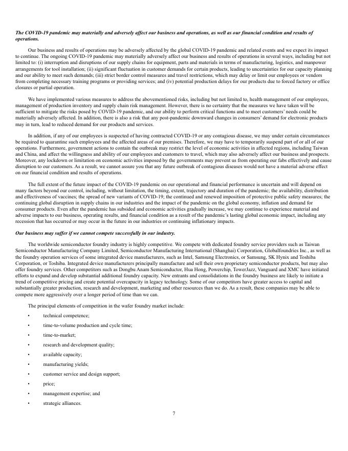 联华电子United Micro Electronics Corp.（UMC）2021年20-F年度报告（英文版）_第10页