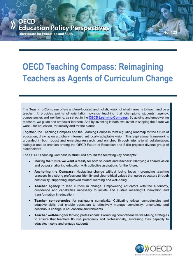 OECD经合组织：教学指南：重新构想教师作为课程变革的推动者报告（英文版）海报