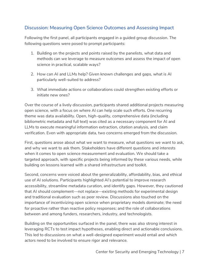 CSET：2025年开放科学、元科学和人工智能中的机会报告（英文版）_第8页