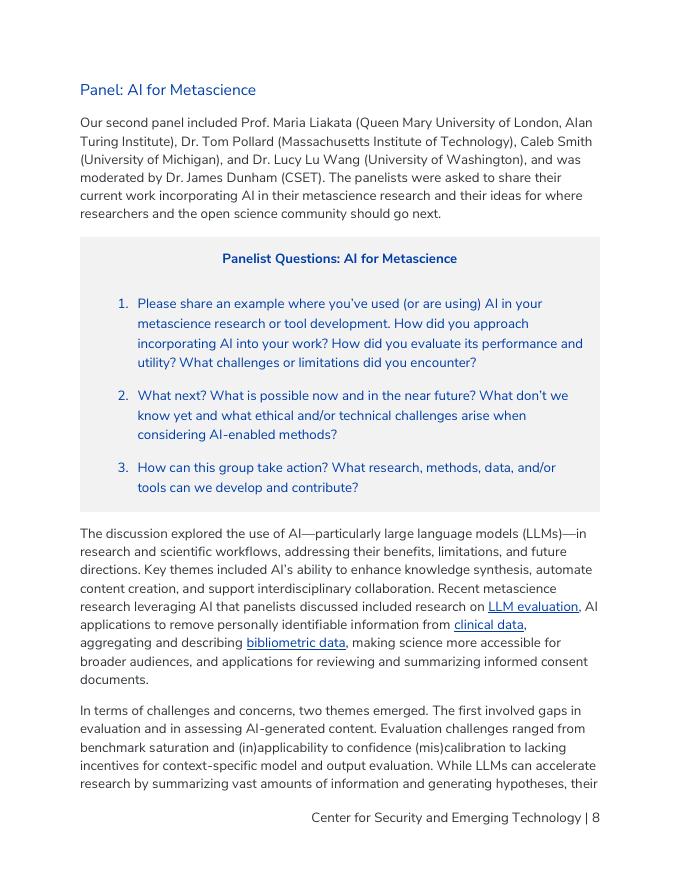 CSET：2025年开放科学、元科学和人工智能中的机会报告（英文版）_第9页